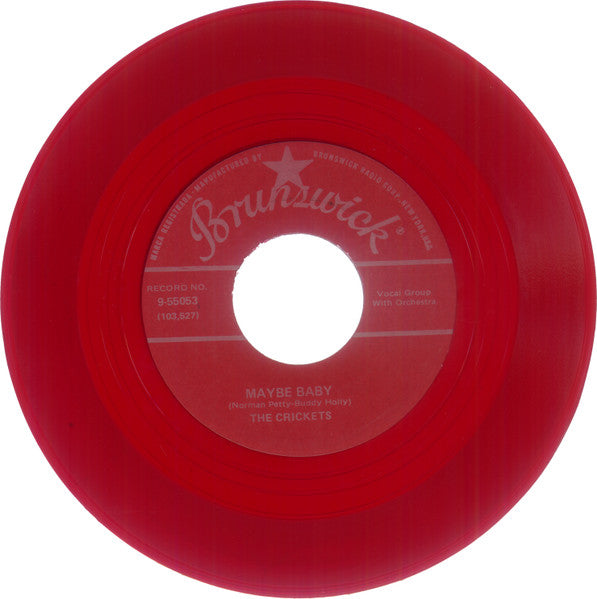 The Crickets (2) : Maybe Baby / Tell Me How (7", Single, Unofficial, Red)