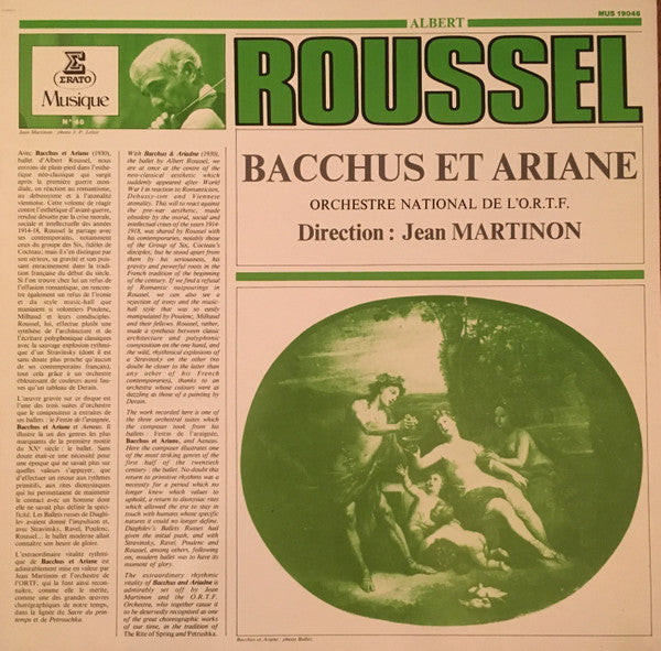 Albert Roussel, Orchestre National De L'Ortf, Jean Martinon : Bacchus Et Ariane (LP, RE)