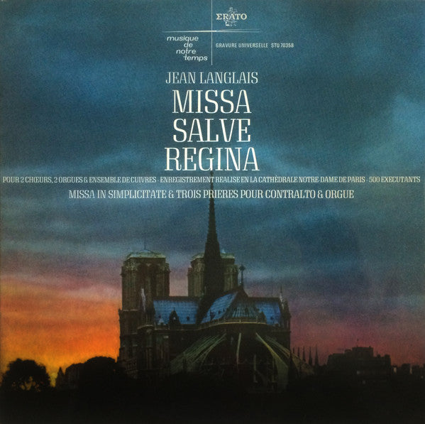 Jean Langlais, Schola Des Pères Du Saint-Esprit De Chevilly : Missa Salve Regina (LP)