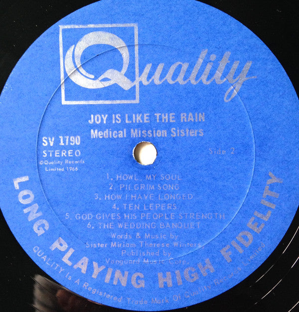The Medical Mission Sisters And Friends : Joy Is Like The Rain (LP, Album)