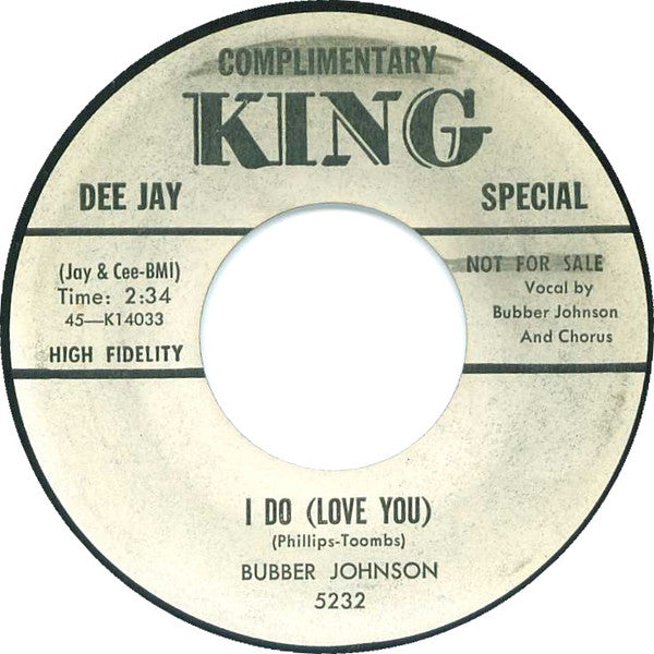 Bubber Johnson : I Do (Love You) / Come Home (7", Single, Promo)