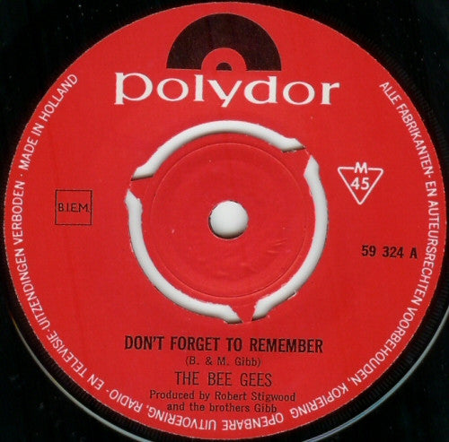 Bee Gees : Don't Forget To Remember / The Lord (7", Single, Mono)
