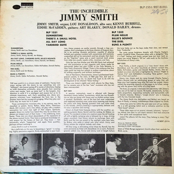 Jimmy Smith : Jimmy Smith At The Organ, Volume 1 (LP, Album, RE)