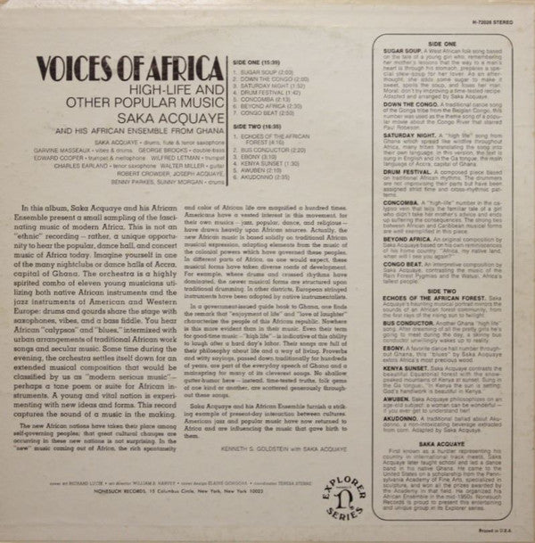 Saka Acquaye : Voices Of Africa: High-Life And Other Popular Music (LP, Album)
