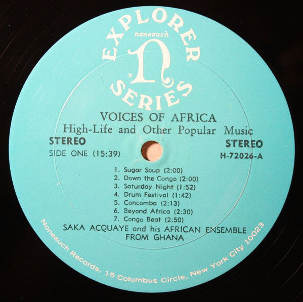 Saka Acquaye : Voices Of Africa: High-Life And Other Popular Music (LP, Album)