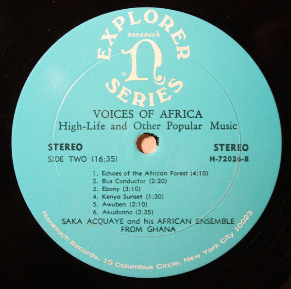 Saka Acquaye : Voices Of Africa: High-Life And Other Popular Music (LP, Album)