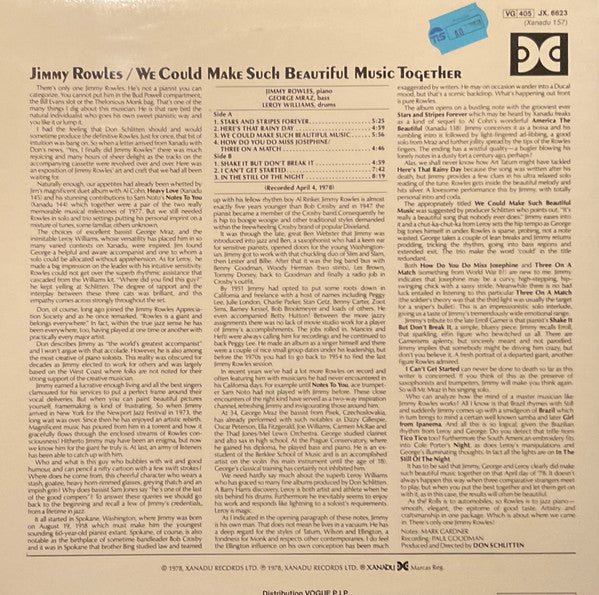 Jimmy Rowles : We Could Make Such Beautiful Music Together (LP, Album)