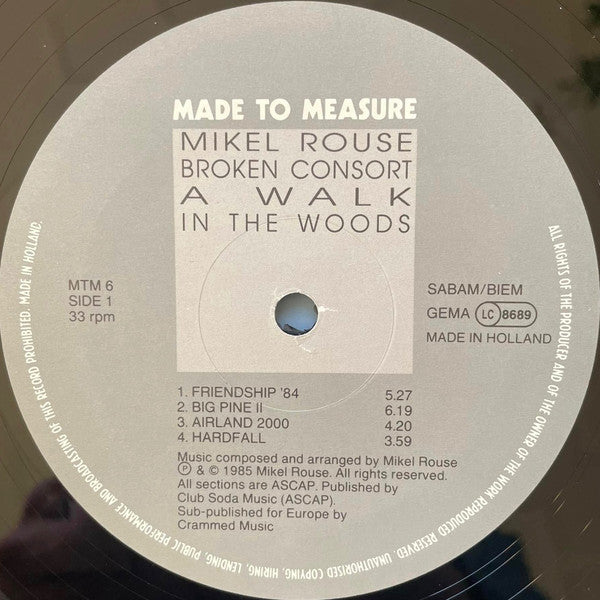 Mikel Rouse Broken Consort : A Walk In The Woods (LP, Album)