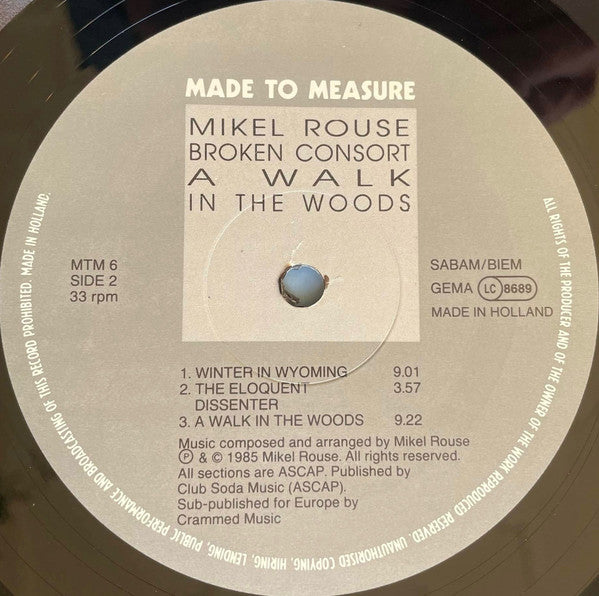Mikel Rouse Broken Consort : A Walk In The Woods (LP, Album)
