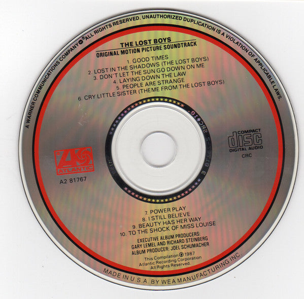 Various : The Lost Boys (Original Motion Picture Soundtrack) (CD, Comp, Club, CRC)