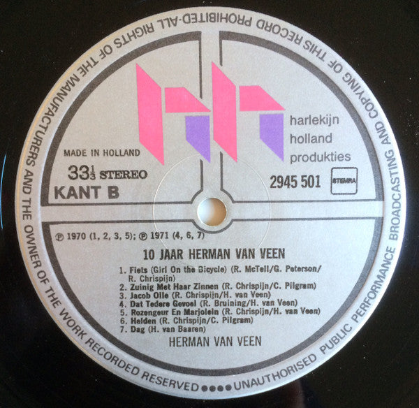 Herman van Veen : Gezongen - 10 Jaar Herman Van Veen (2xLP, Comp)
