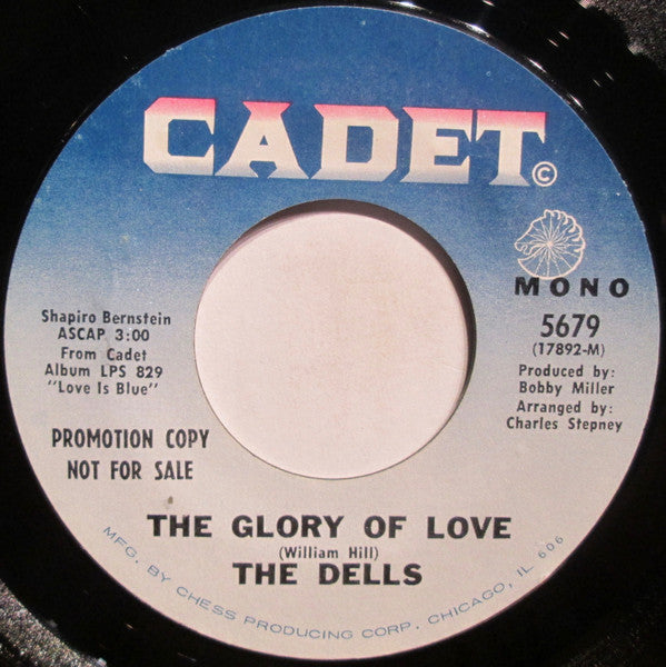 The Dells : A Whiter Shade Of Pale / The Glory Of Love (7", Mono, Promo)
