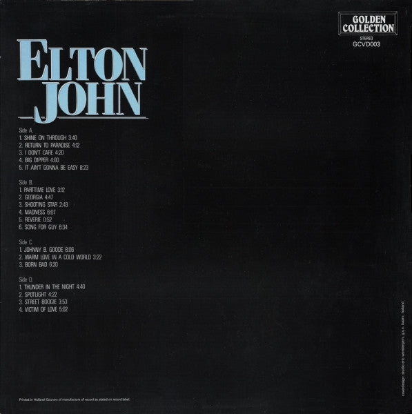 Elton John : Golden Collection (2xLP, Comp)