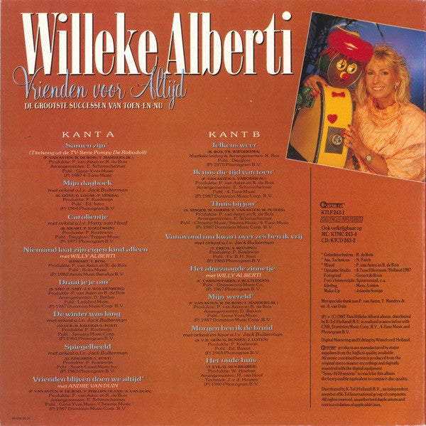 Willeke Alberti : Vrienden Voor Altijd - De Grootste Successen Van Toen-En-Nu (LP, Comp)