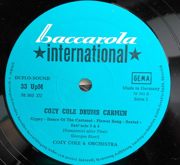 Cozy Cole & Orchestra* : Cozy Cole Drums Carmen (LP, Album)