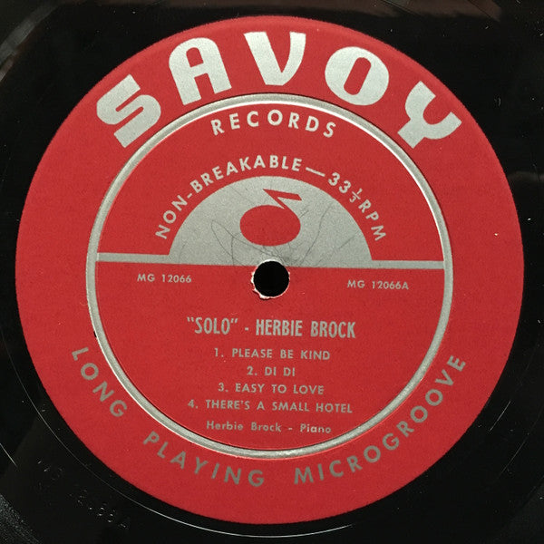 Herbie Brock : Solo - At The Piano (LP, Album)