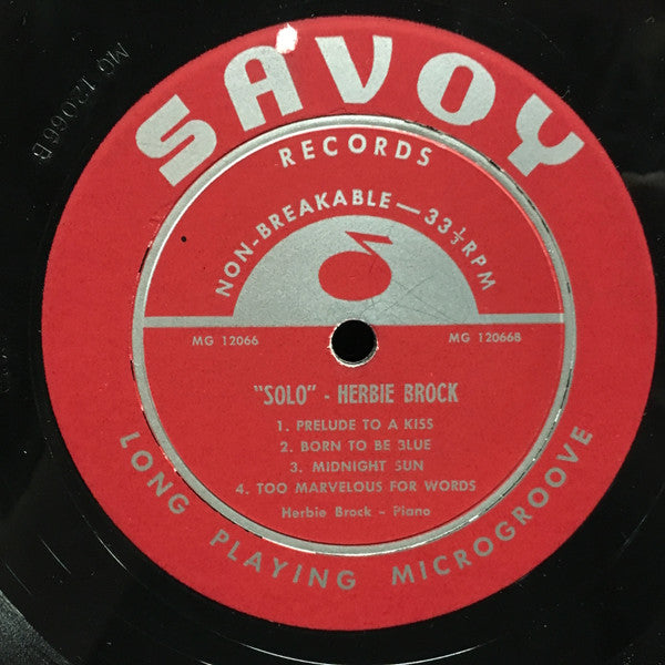 Herbie Brock : Solo - At The Piano (LP, Album)