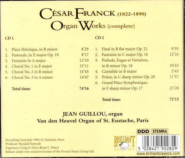 Jean Guillou, César Franck : Complete Organ Works (2xCD)
