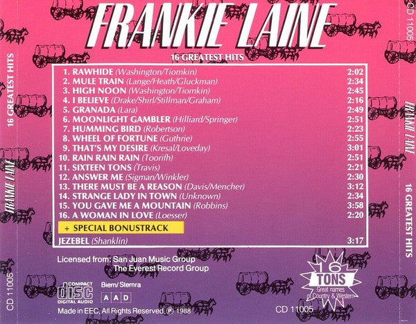Frankie Laine : 16 Greatest Hits (CD, Comp)