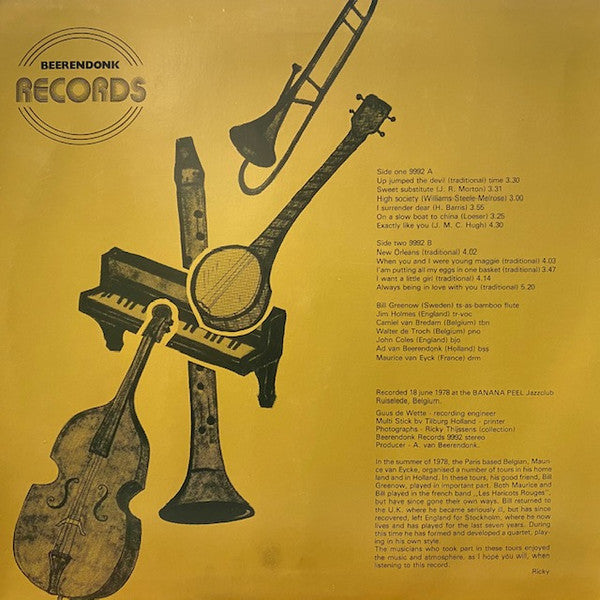 Bill Greenow Quartet : New Orleans (LP, Album)