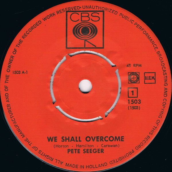 Pete Seeger : We Shall Overcome (7", Blu)