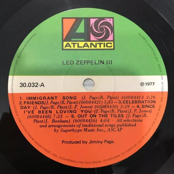Led Zeppelin : Led Zeppelin III (LP, Album, RE, Gat)