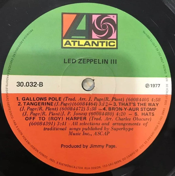Led Zeppelin : Led Zeppelin III (LP, Album, RE, Gat)