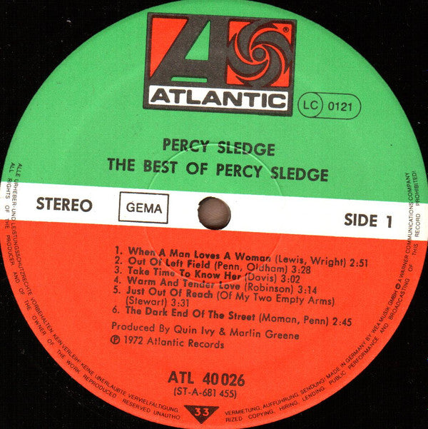 Percy Sledge : The Best Of Percy Sledge (LP, Comp, RE)
