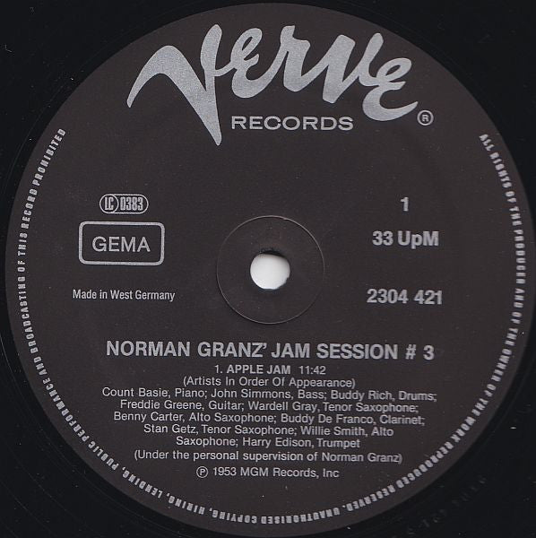 Various : Norman Granz' Jam Session #3 (LP, Album, Mono, RE)