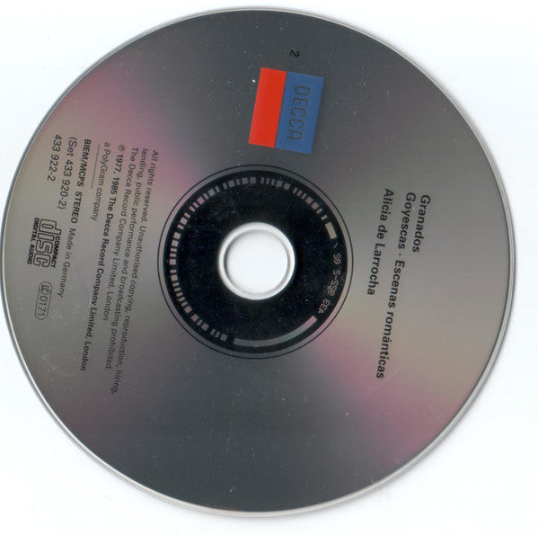 Enrique Granados, Padre Antonio Soler, Mateo Albéniz, Alicia De Larrocha : Música Española - Música Para Piano 1 - Alicia De Larrocha (2xCD, Comp, RE)