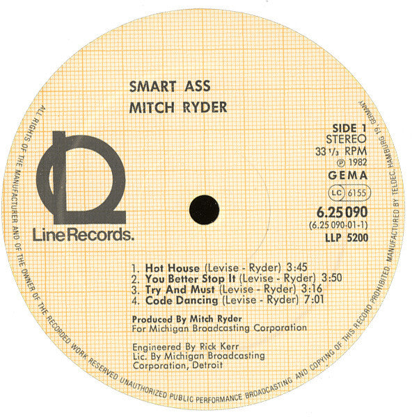Mitch Ryder : Smart Ass (LP, Album)
