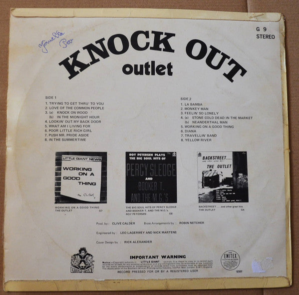 The Outlet : Knock Out (LP, Album)