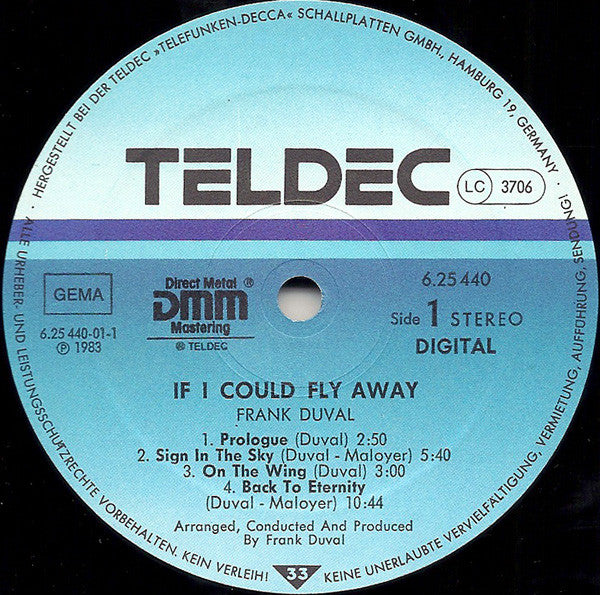 Frank Duval : If I Could Fly Away (LP, Album, DMM)