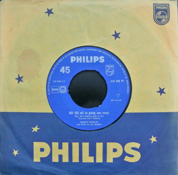 Anneke Grönloh Met Peter Koelewijn & Zijn Rockets : Ma (Hij Wil Zo Graag Een Zoen) / Ik Ben Zo Verlegen (7", Single, Mono)