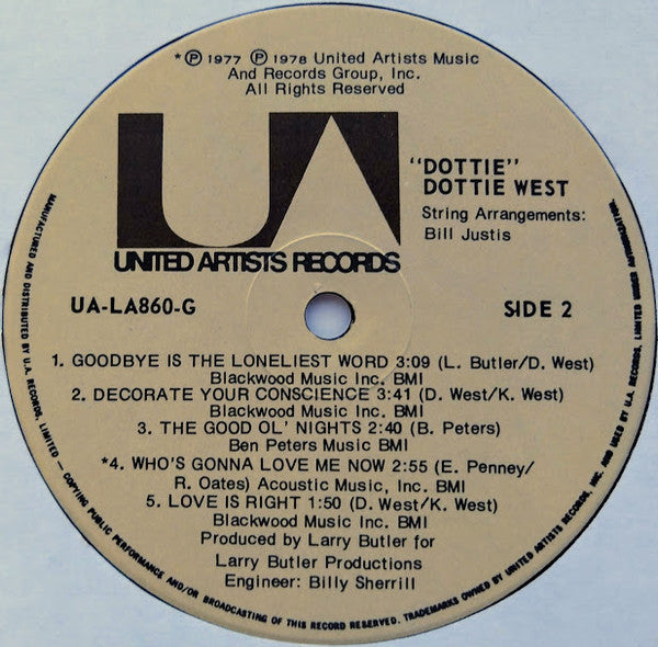 Dottie West : Dottie (LP, Album)