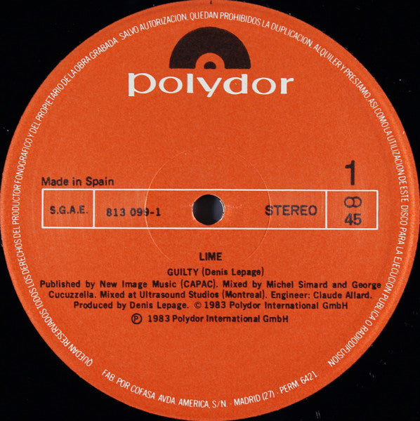 Lime (2) : Guilty = Culpable (12", Maxi)