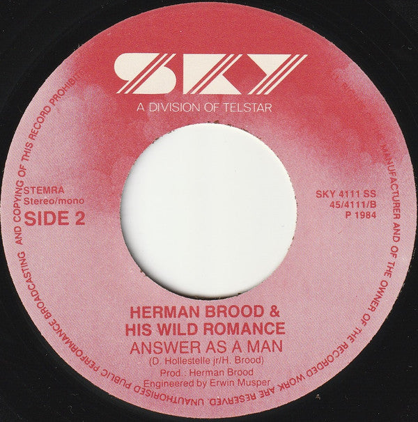 Herman Brood & His Wild Romance : Tattoo Song (7", Single)