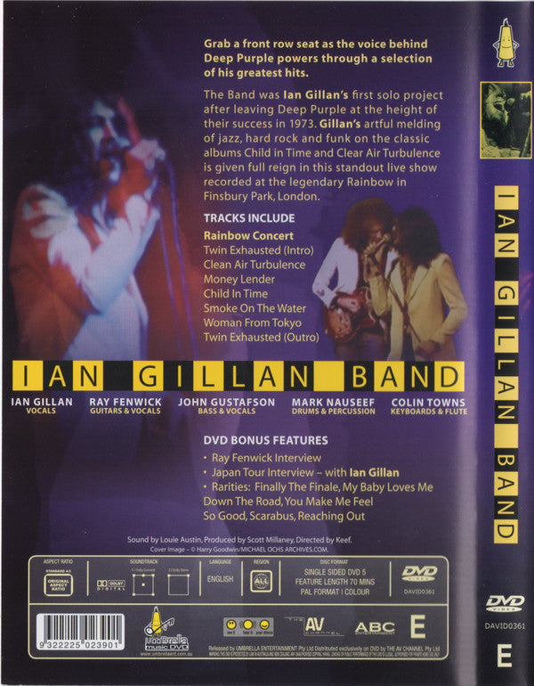 Ian Gillan Band : Live At The Rainbow 1977 (DVD-V, RM, Multichannel, PAL)