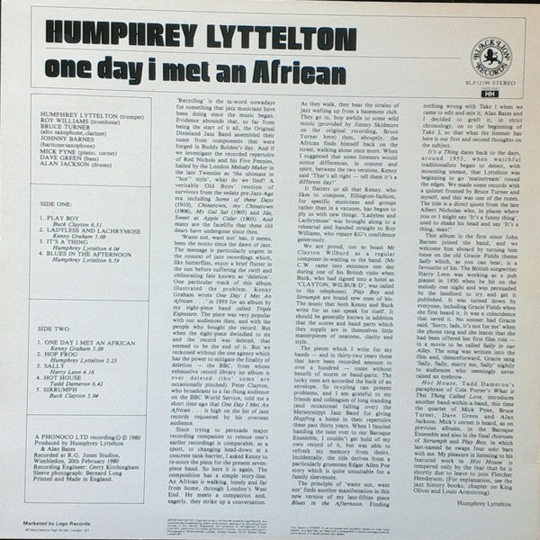Humphrey Lyttelton : One Day I Met An African (LP, Album)