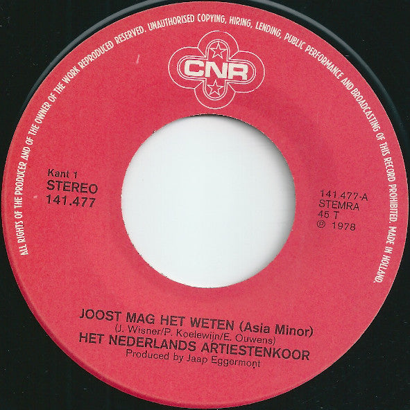 Het Nederlands Artiestenkoor : Joost Mag Het Weten (7", Single)