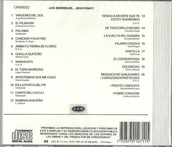 Los Increibles (3) : ¡Huayanay!  (CD, Comp)