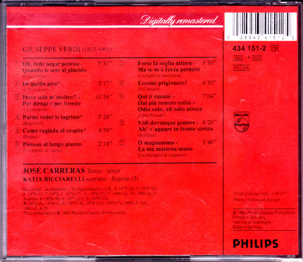 Giuseppe Verdi - José Carreras : Arias (CD, Comp, RM)