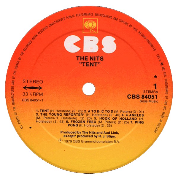 The Nits : Tent (LP, Album, Sun)