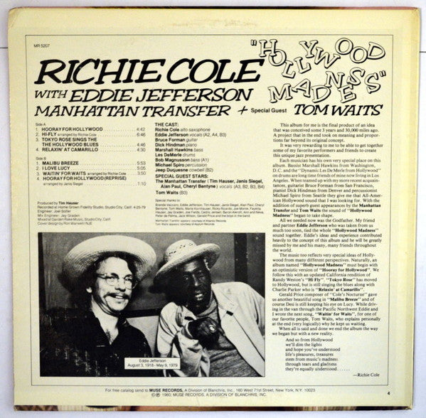 Richie Cole With Eddie Jefferson : Hollywood Madness (LP, Album, Promo)