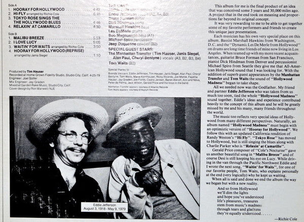 Richie Cole With Eddie Jefferson : Hollywood Madness (LP, Album, Promo)
