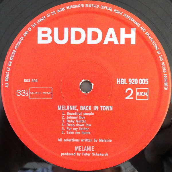 Melanie (2) : Back In Town (LP, Album)