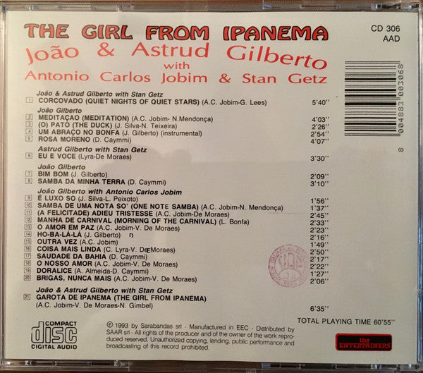 João Gilberto & Astrud Gilberto With Antonio Carlos Jobim & Stan Getz : The Girl From Ipanema (CD, Comp)