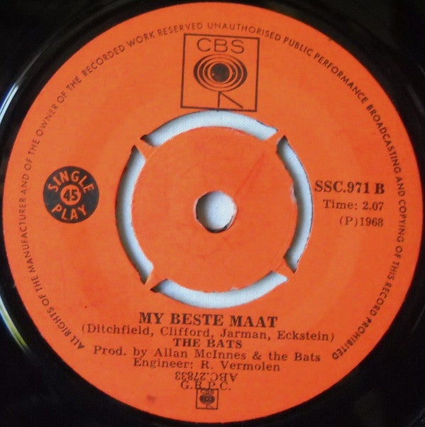 Bats : Weltevrede Stasie / My Beste Maat (7", Single)