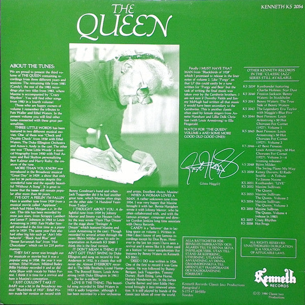 Maxine Sullivan : The Queen & Her Swedish Jazz All Stars Volume 3 (LP, Album)