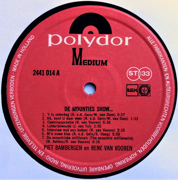 Piet Bambergen En René Van Vooren : Mounties Show (LP)